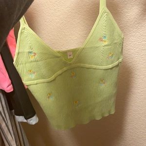 Green crop top